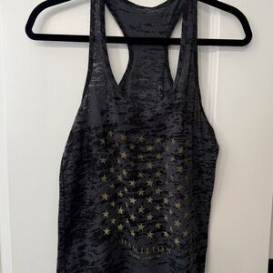 Hamilton the Musical Women's Black Tank Top with Gold Stars